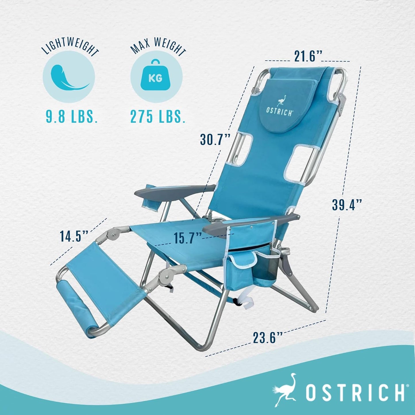 Ostrich Mochila 3N1 Silla - con bolsa enfriadora